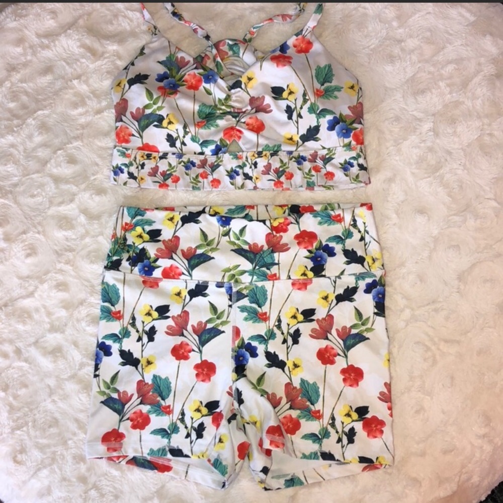 Fabletics floral workout set